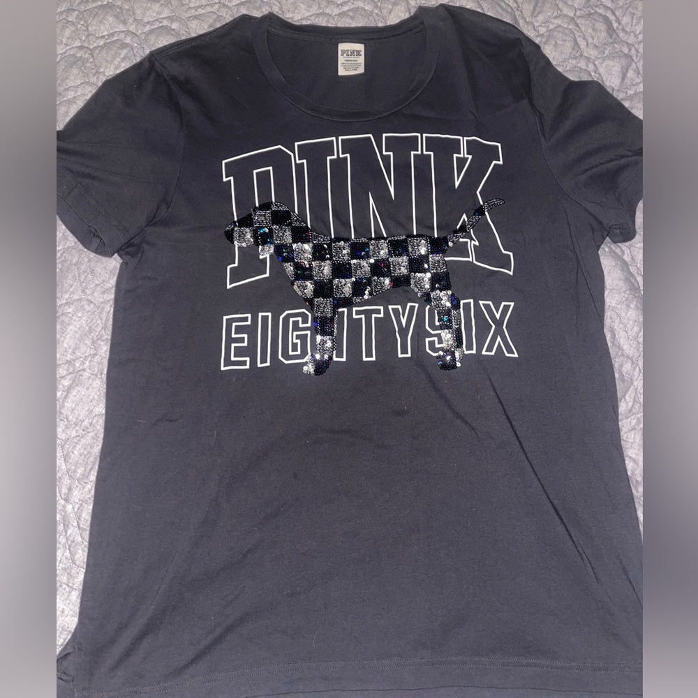 Pink sequin tee